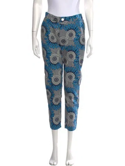 Pre-owned Figue Printed Straight Leg Pants In Blue