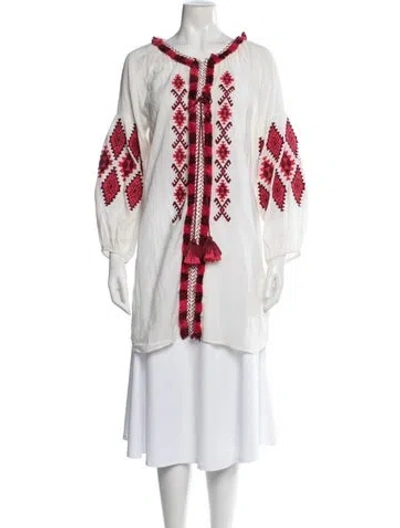 Pre-owned Figue Printed V-neck Tunic In Neutral