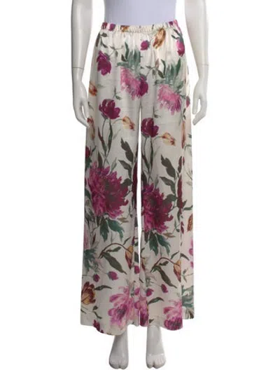 Pre-owned Figue Printed Wide Leg Pants In Neutrals