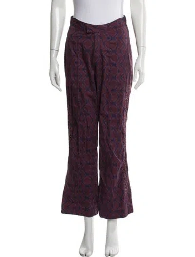 Pre-owned Figue Printed Wide Leg Pants In Purple