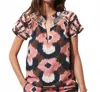 Figue Rosie Top In Painterly Lock Chalk