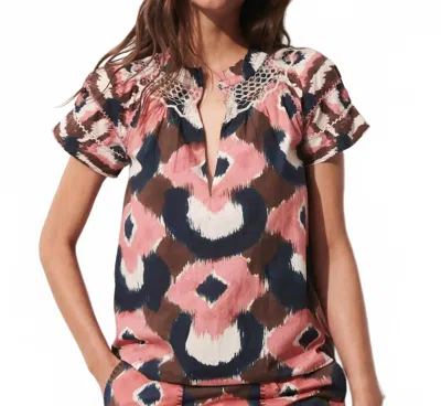Figue Rosie Top In Painterly Lock Chalk