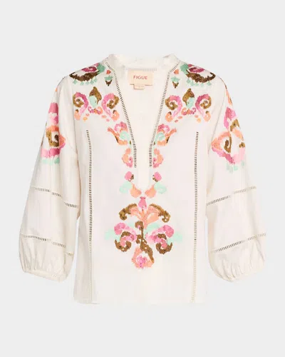 Figue Rylie Embroidered Peasant Top