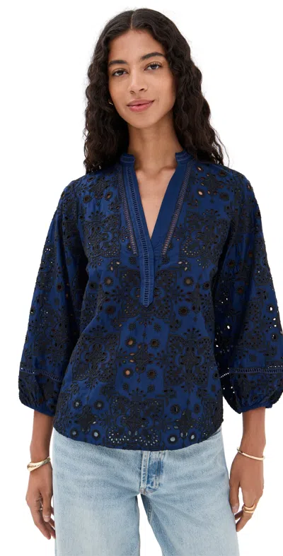 Figue Rylie Top True Navy In Blue