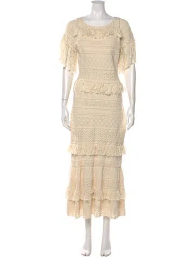 Pre-owned Figue Scoop Neck Long Dress W/ Tags In Neutral