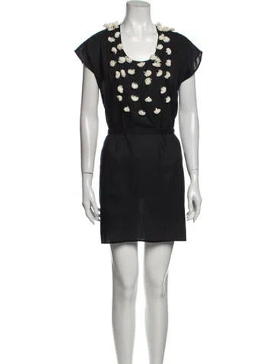 Pre-owned Figue Scoop Neck Mini Dress In Black