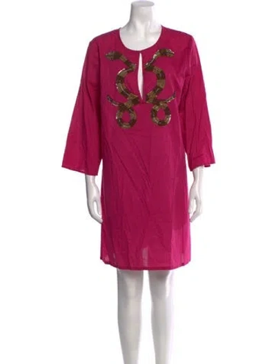 Pre-owned Figue Scoop Neck Mini Dress In Pink