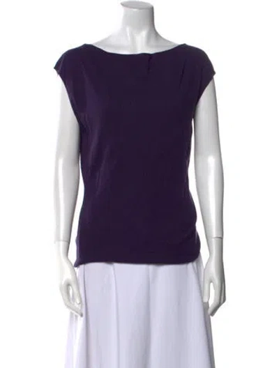 Pre-owned Figue Scoop Neck Sweater In Purple