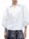 Figue Sharon Wide Collar Top In Clean White
