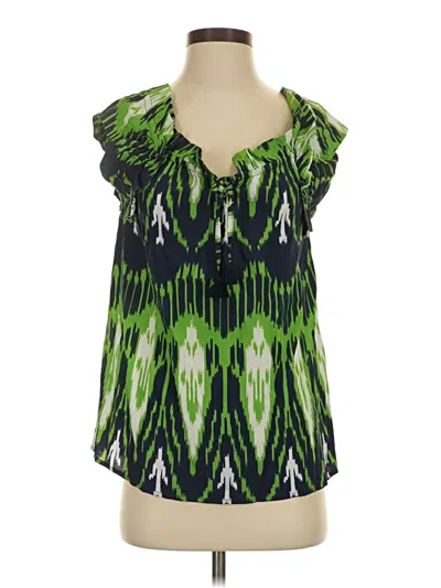 Figue Short Sleeve Blouse In Green