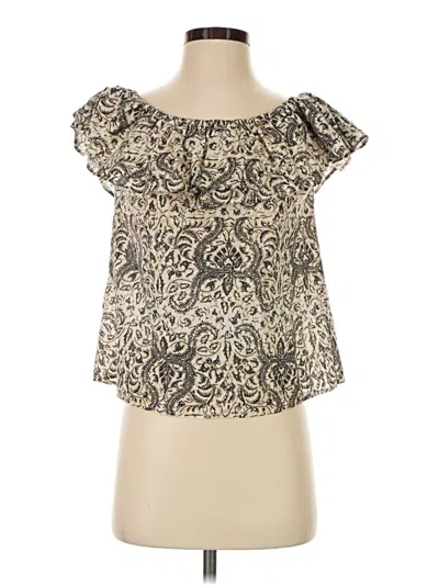 Pre-owned Figue Short Sleeve Blouse In Ivory