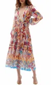 FIGUE SIERRA DRESS IN WATERCOLOR IKAT CLAY BROWN