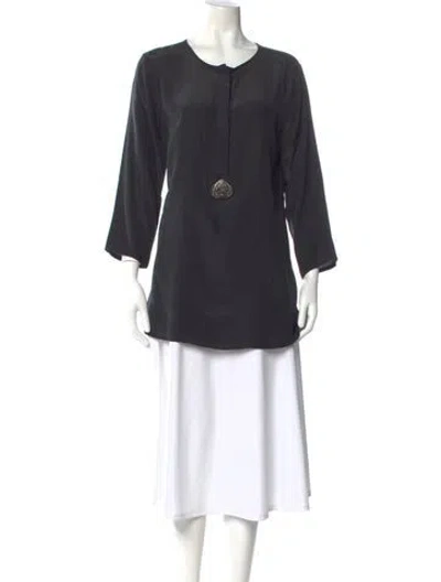 Pre-owned Figue Silk Crew Neck Tunic In Gray