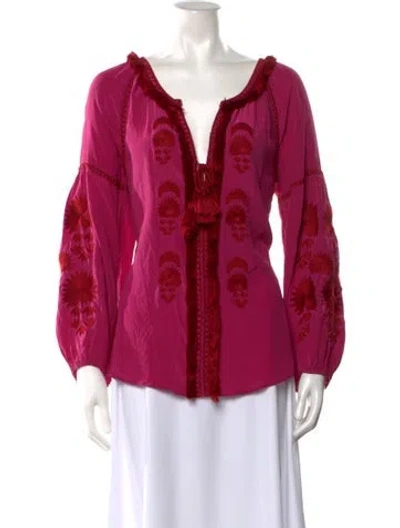 Pre-owned Figue Silk Floral Print Blouse In Multi