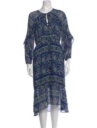 Pre-owned Figue Silk Knee-length Dress In Blue