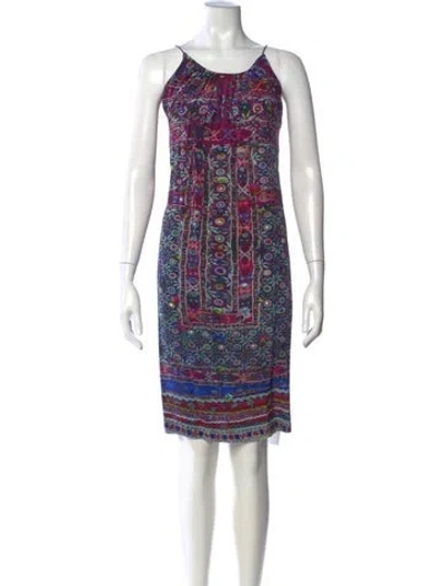 Pre-owned Figue Silk Knee-length Dress In Purple