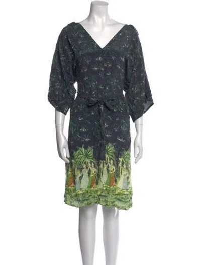 Pre-owned Figue Silk Knee-length Dress W/ Tags In Multi