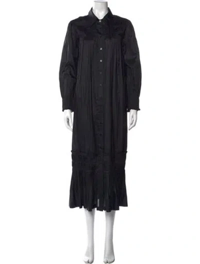 Pre-owned Figue Silk Long Dress In Black