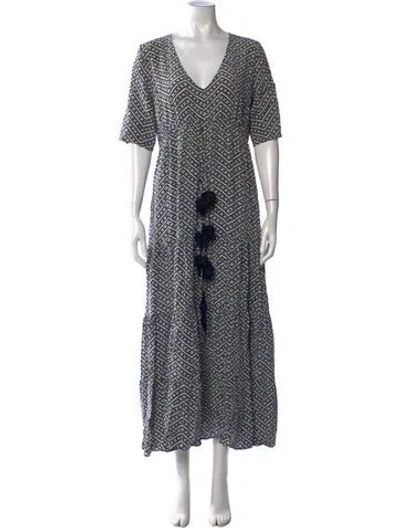 Pre-owned Figue Silk Long Dress In Black