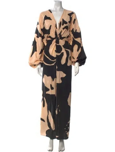 Pre-owned Figue Silk Long Dress In Black