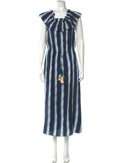 Pre-owned Figue Silk Long Dress In Blue