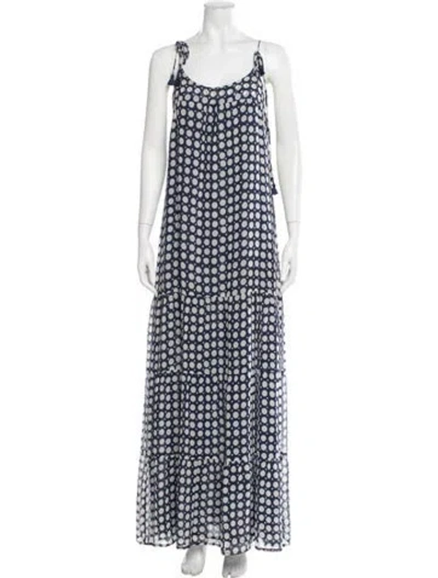 Pre-owned Figue Silk Long Dress In Blue