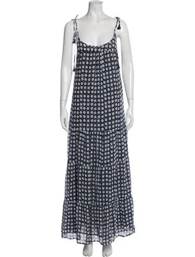 Pre-owned Figue Silk Long Dress In Blue