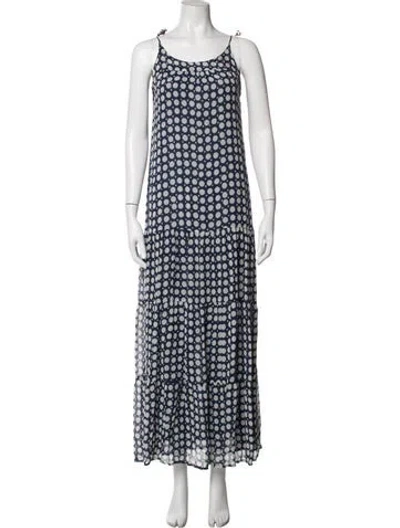 Pre-owned Figue Silk Long Dress In Blue