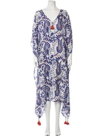 Pre-owned Figue Silk Long Dress In Blue