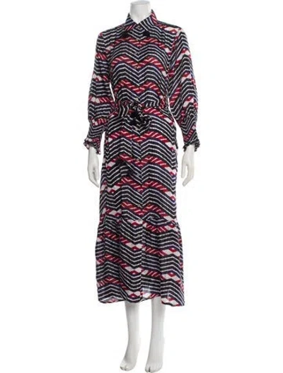 Pre-owned Figue Silk Long Dress In Multi