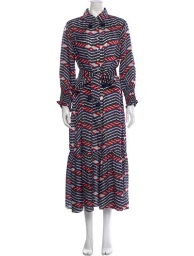 Pre-owned Figue Silk Long Dress In Multi