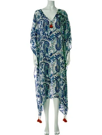 Pre-owned Figue Silk Long Dress In Multi
