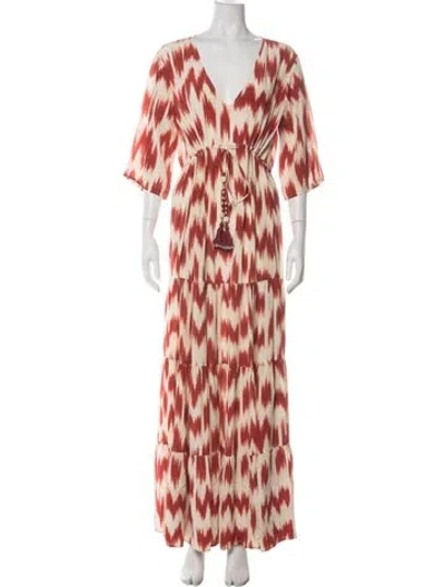 Pre-owned Figue Silk Long Dress In Multi