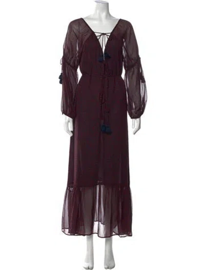Pre-owned Figue Silk Long Dress In Multi