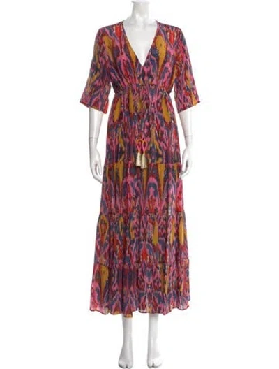 Pre-owned Figue Silk Long Dress In Pink