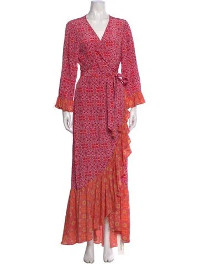 Pre-owned Figue Silk Long Dress In Pink