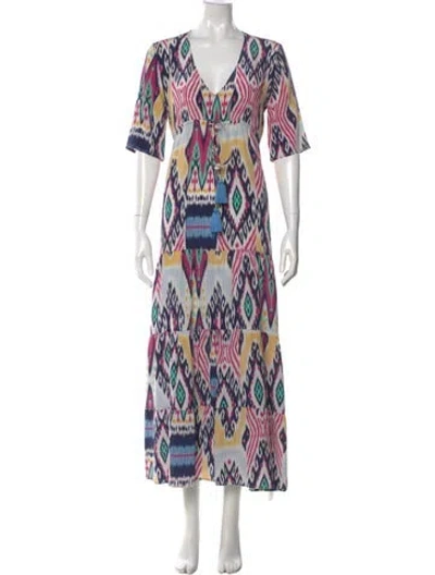Pre-owned Figue Silk Long Dress In Pink