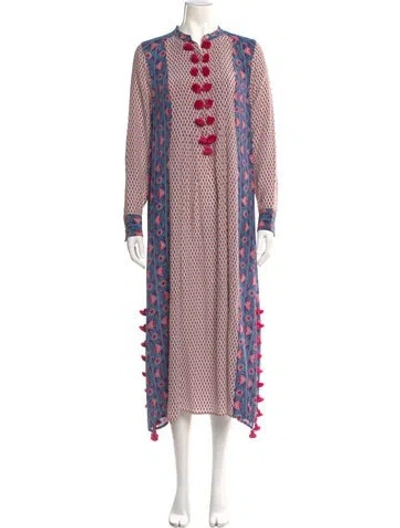 Pre-owned Figue Silk Long Dress In Pink