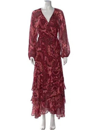 Pre-owned Figue Silk Long Dress In Pink