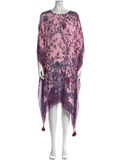 Pre-owned Figue Silk Long Dress In Pink