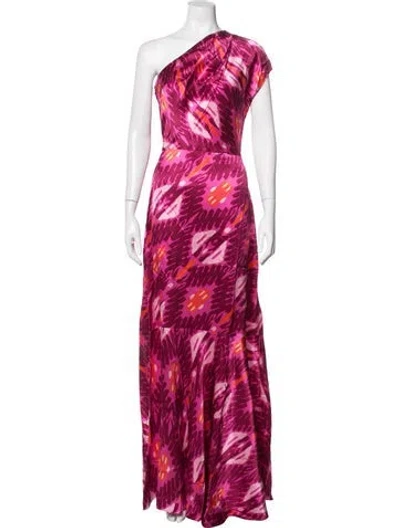 Pre-owned Figue Silk Long Dress In Pink