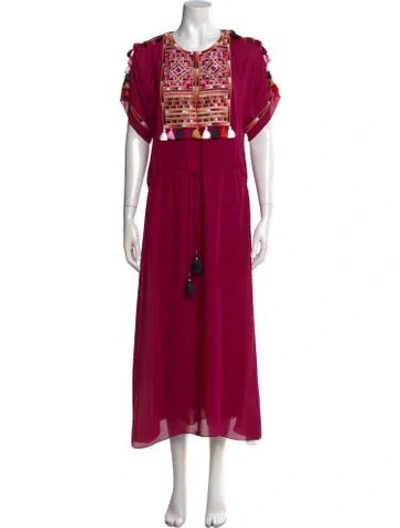 Pre-owned Figue Silk Long Dress In Purple