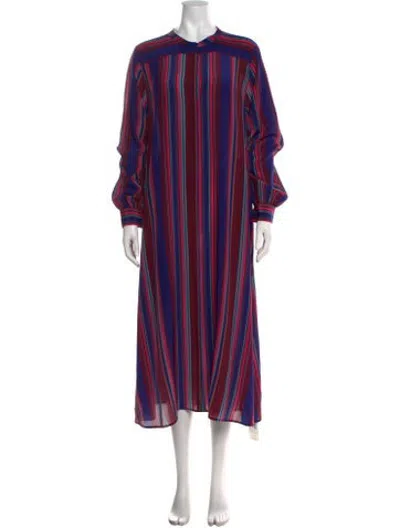 Pre-owned Figue Silk Long Dress In Purple
