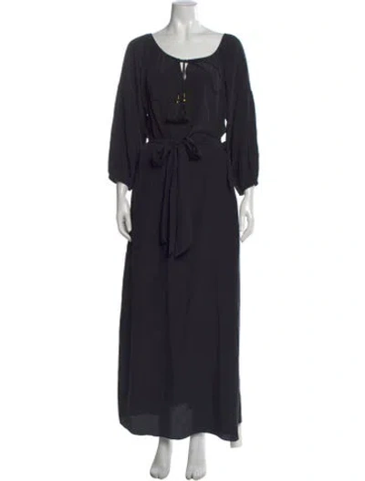 Pre-owned Figue Silk Long Dress W/ Tags In Black