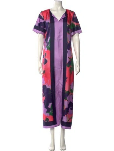 Pre-owned Figue Silk Long Dress W/ Tags In Purple