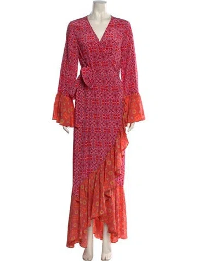 Pre-owned Figue Silk Long Dress W/ Tags In Red