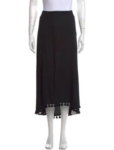 Pre-owned Figue Silk Long Skirt In Black
