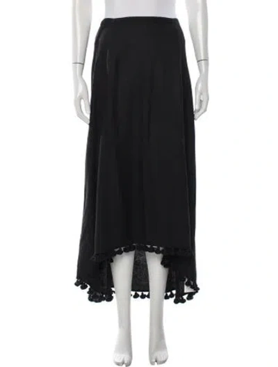 Pre-owned Figue Silk Long Skirt In Black