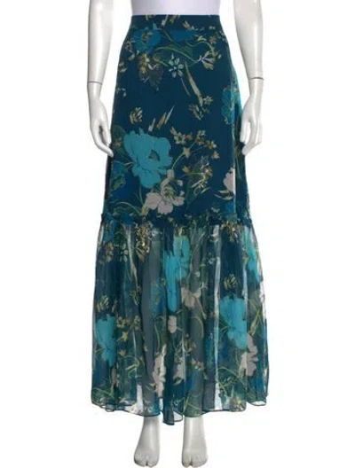 Pre-owned Figue Silk Long Skirt In Blue