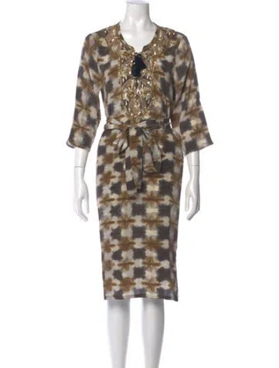 Pre-owned Figue Silk Midi Length Dress